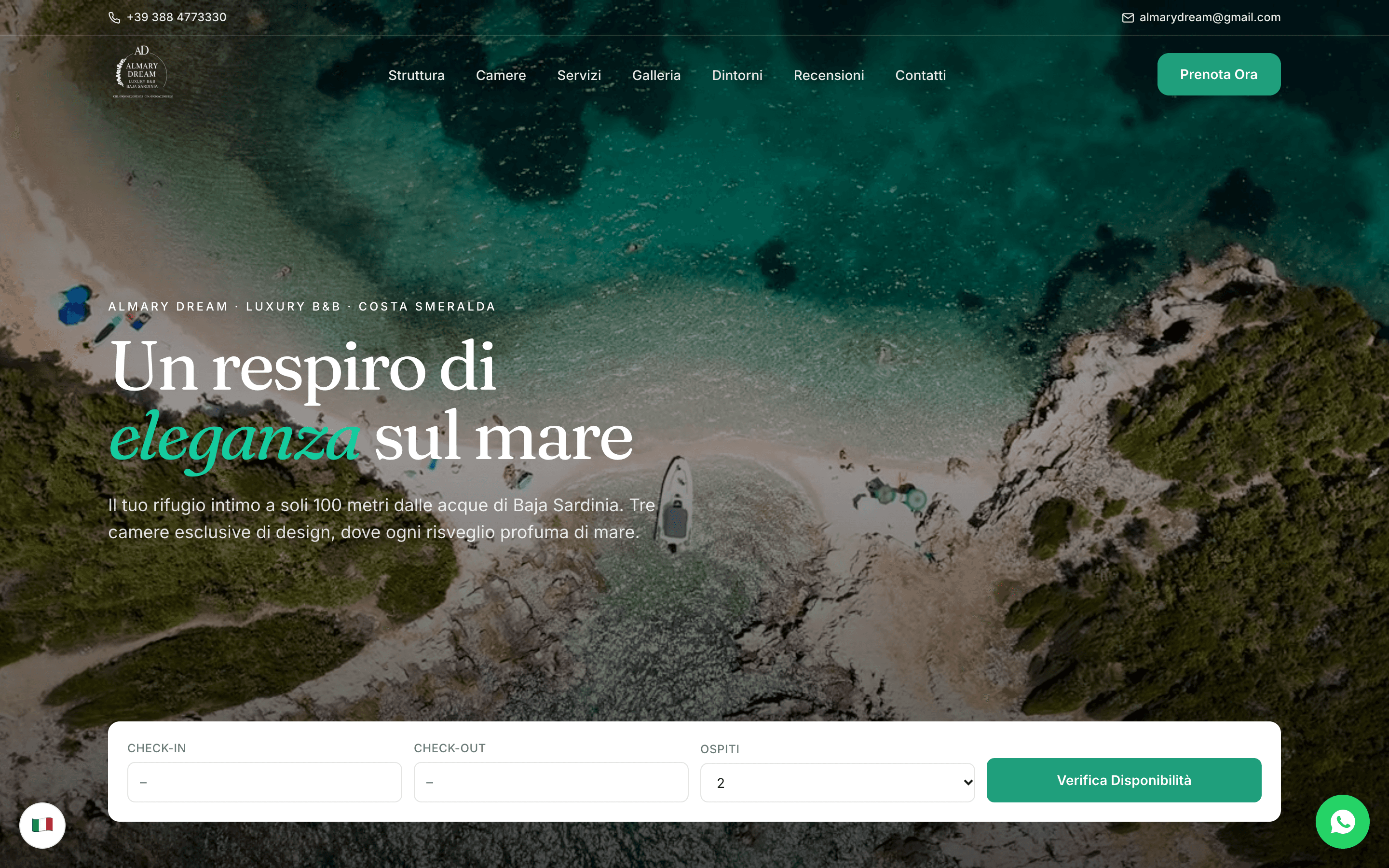 La home di Almary Dream con video e verifica disponibilità