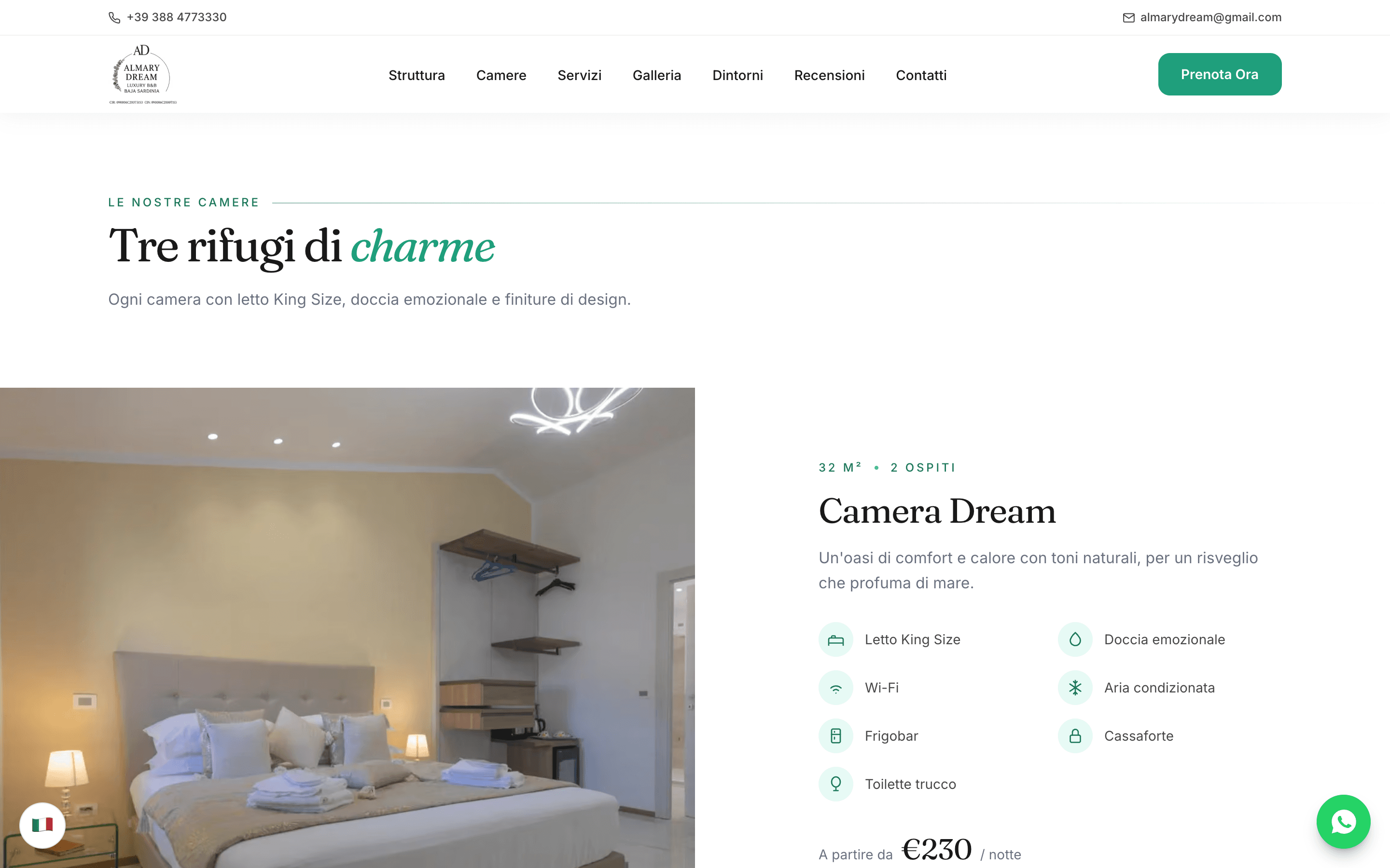 La sezione camere