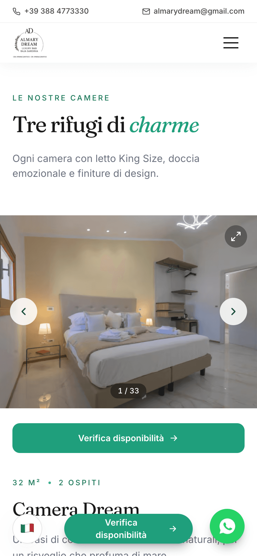 Camere e prenotazione rapida da telefono