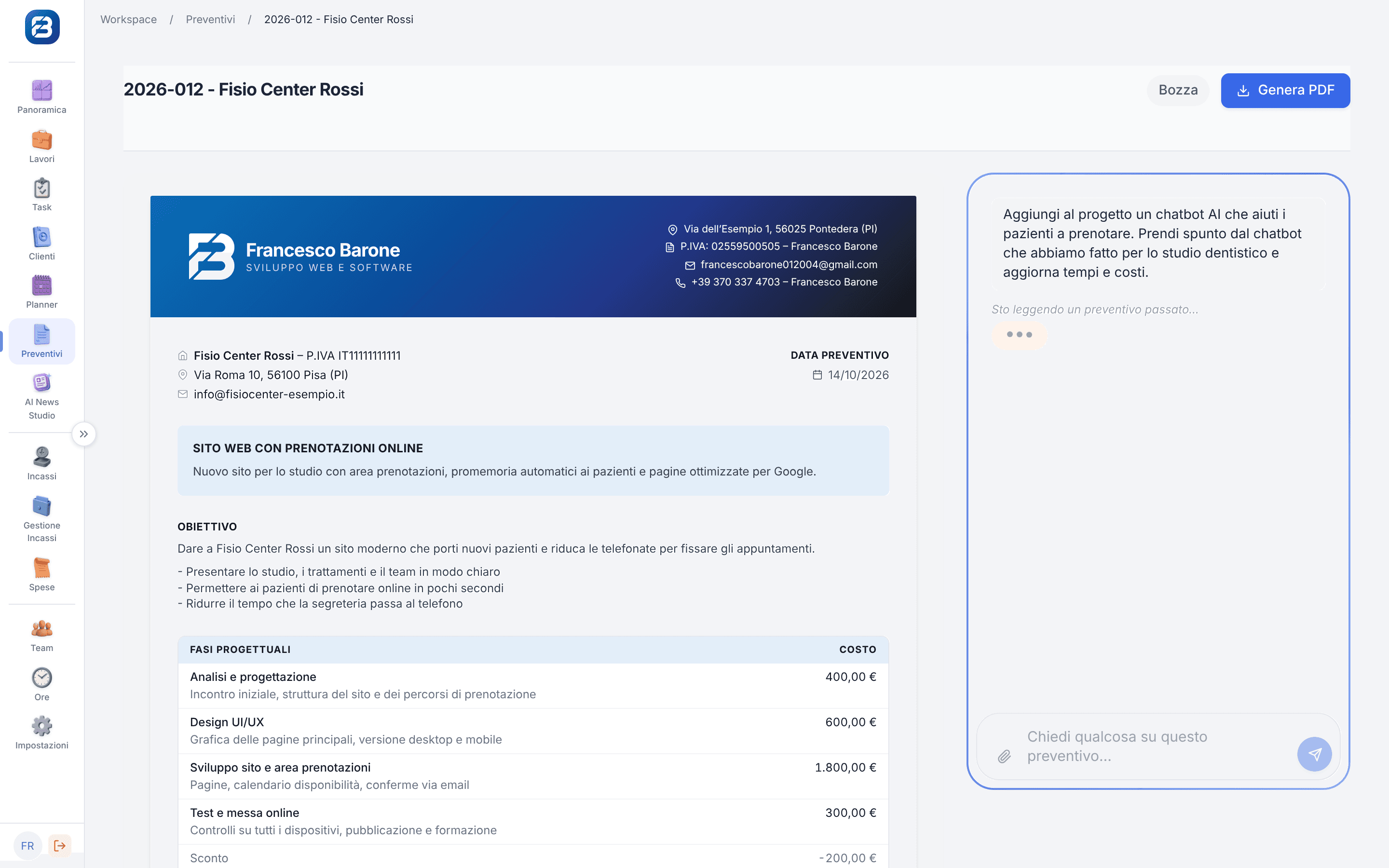 L’assistente che consulta lo storico del cliente
