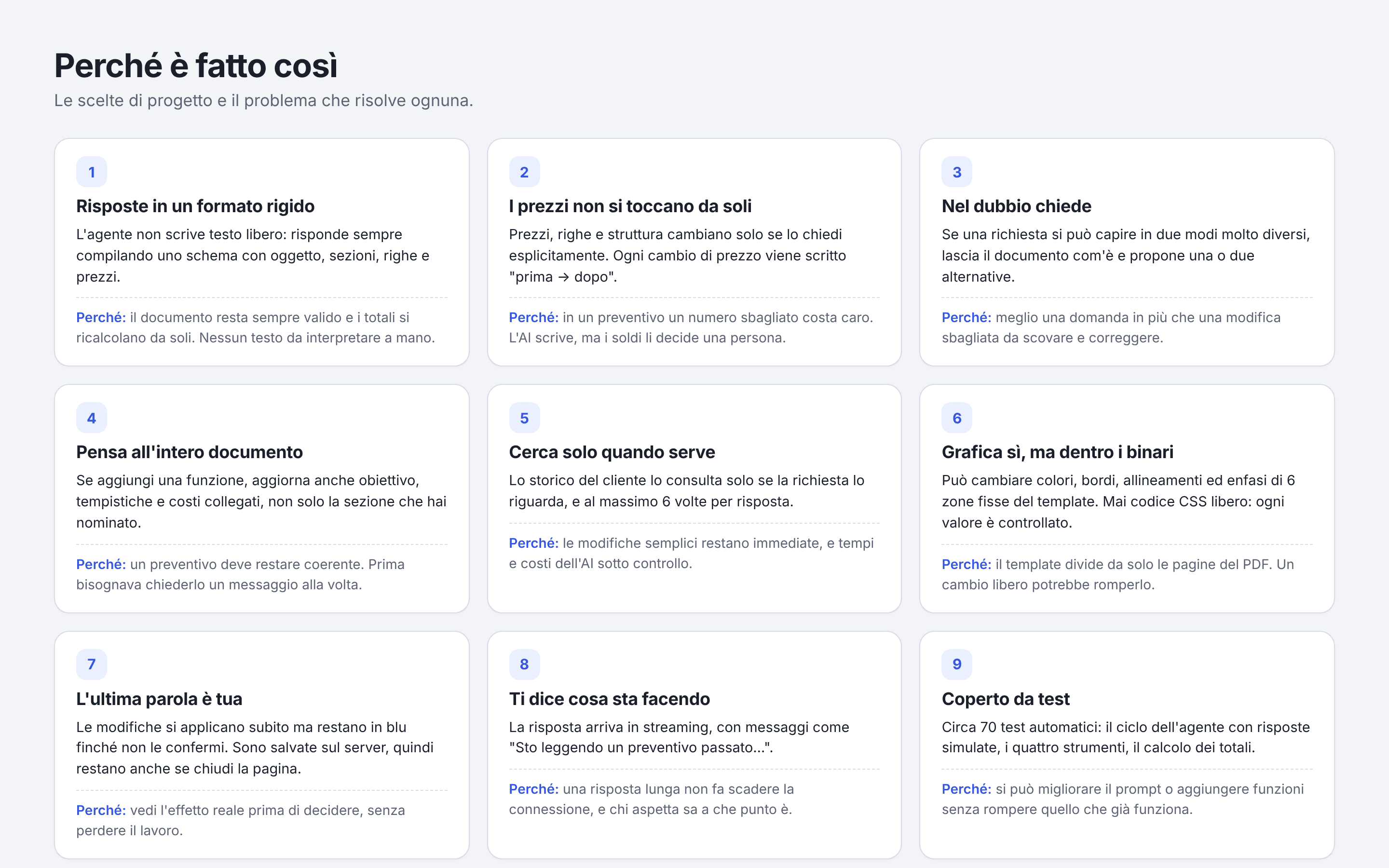 Le scelte di progetto